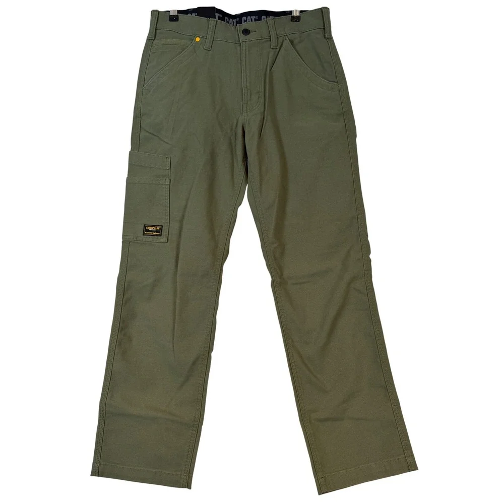 NWT Caterpillar CAT Mens Green Utility Work Pants Straight Leg 30x30 Gorpcore